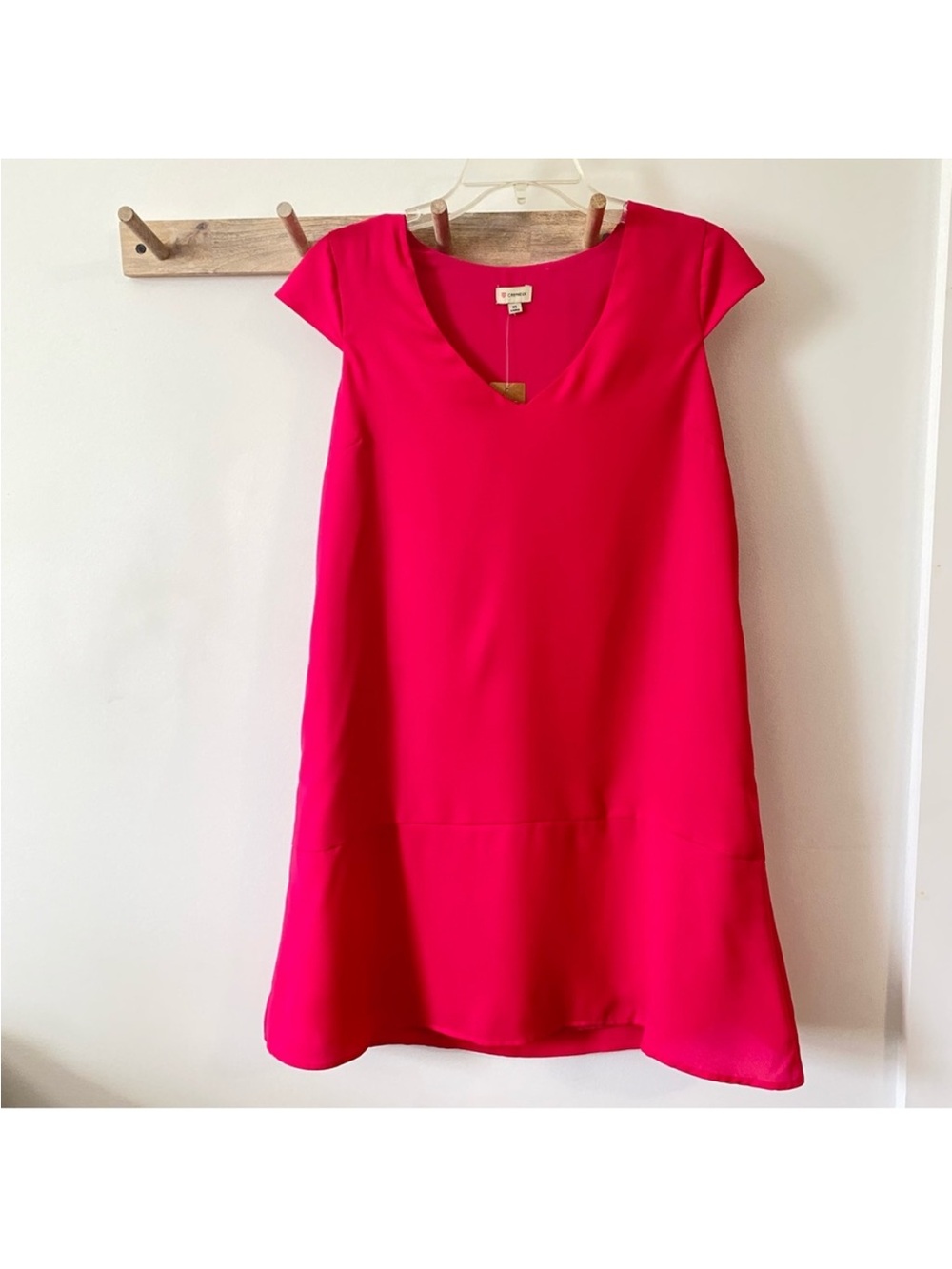 CREMIEUX | Women’s Barbie Pink Short Sleeved Shift Dress with Pockets XSmall